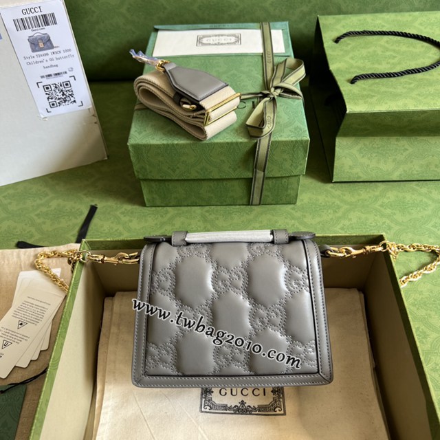 gucci專櫃新款壓花皮鏈條手袋 古馳Matelassé皮革小號手提包 jcp1903